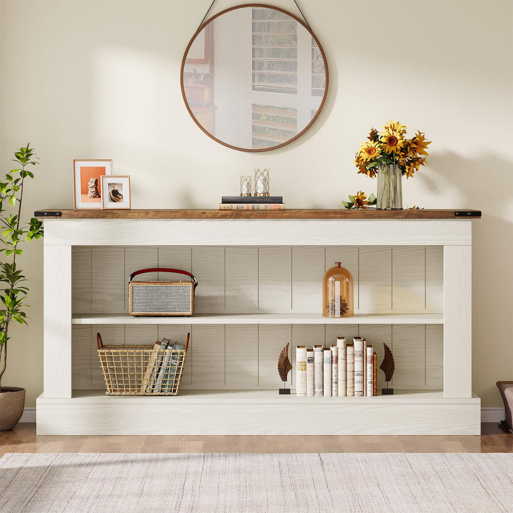 63" 3-Tier Console Table with Storage Shelves E3130