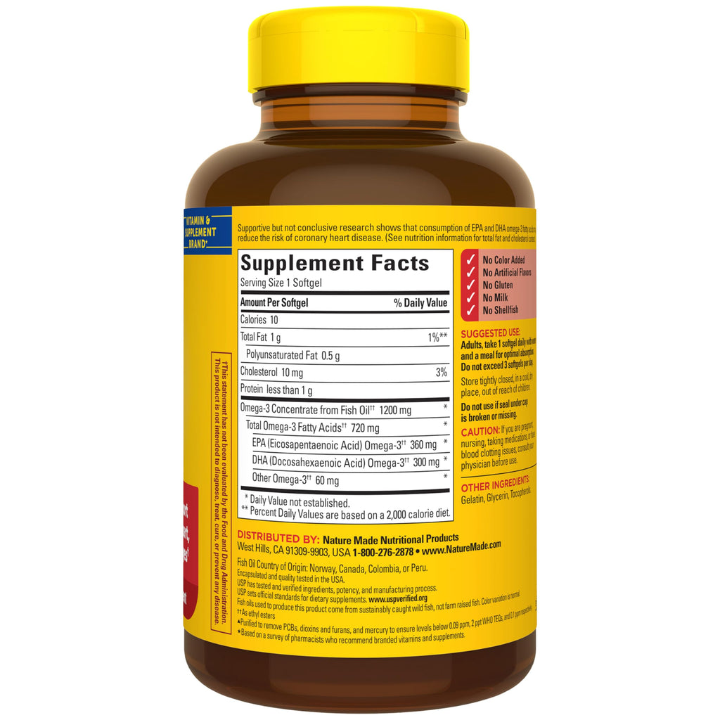 Fish Oil Omega 3 1200 mg Softgels C4935