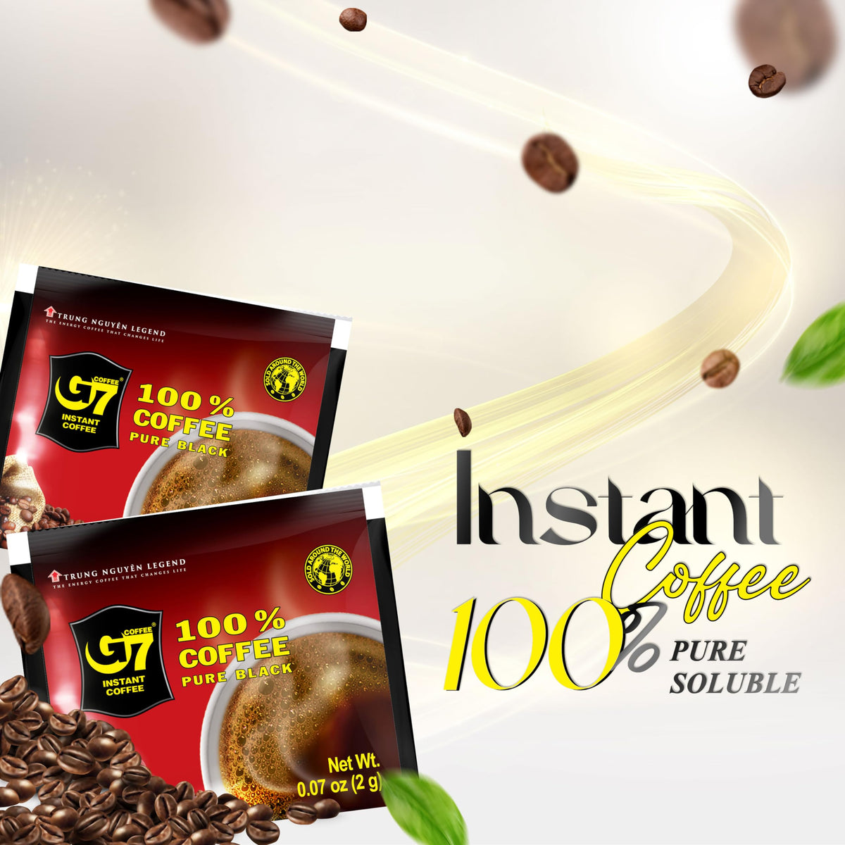 Pure Black and Cappucino Coconut Instant Coffee W637