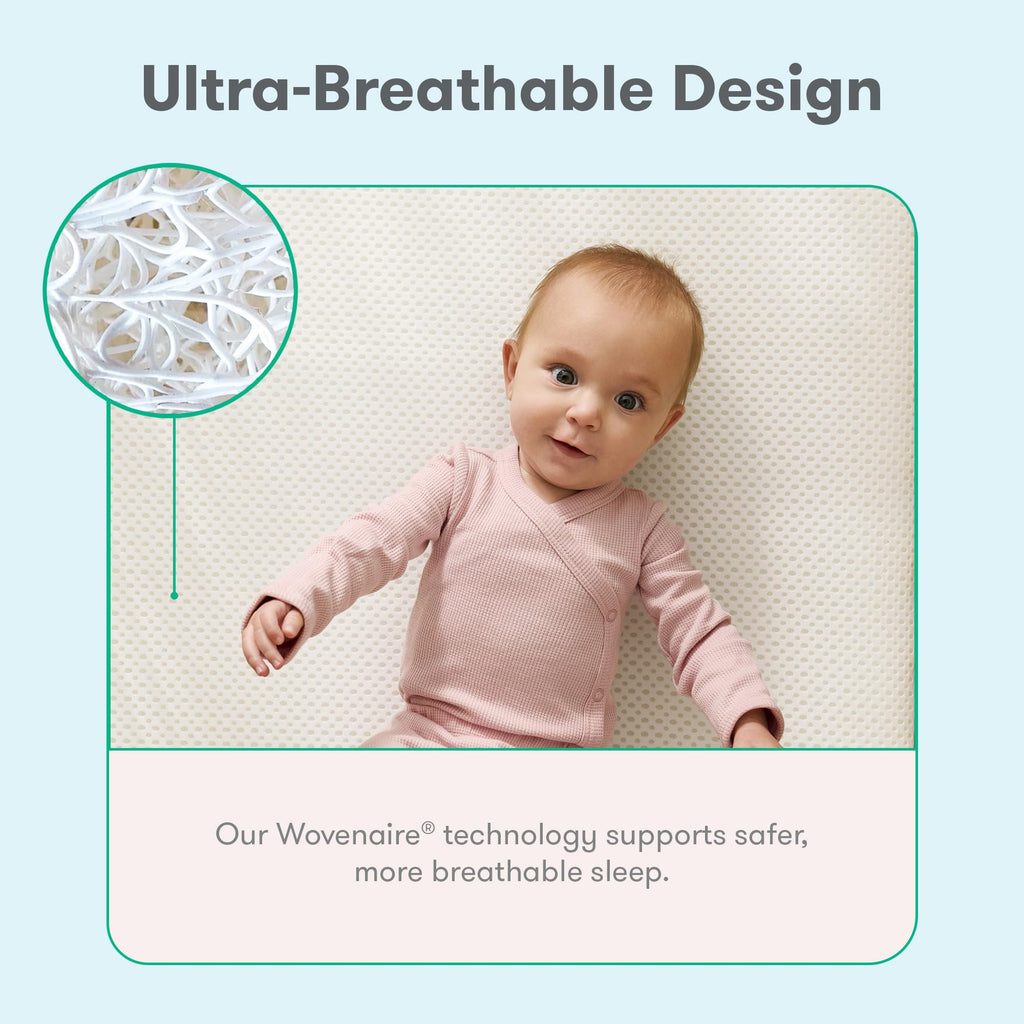 White Breathable Washable Crib Mattress W46850
