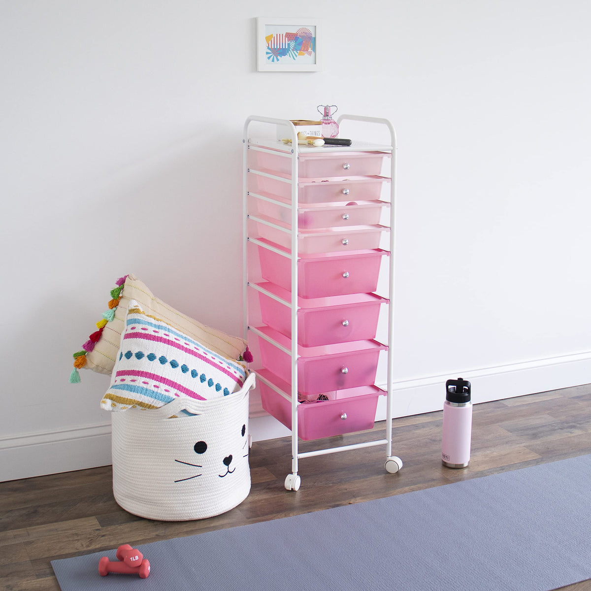 8 Drawer Rolling Storage Cart with Wheels A25950