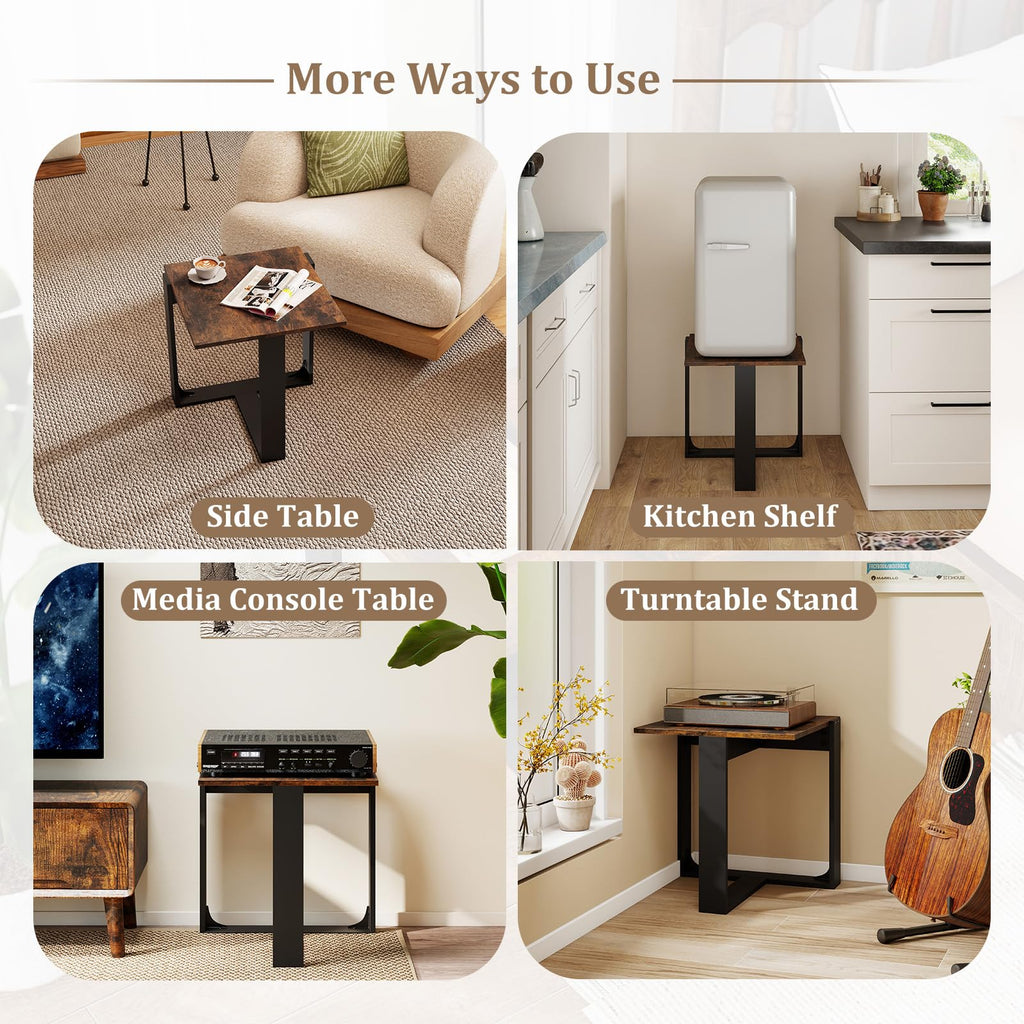 Set of 2 Square Wood Side Tables Y208470