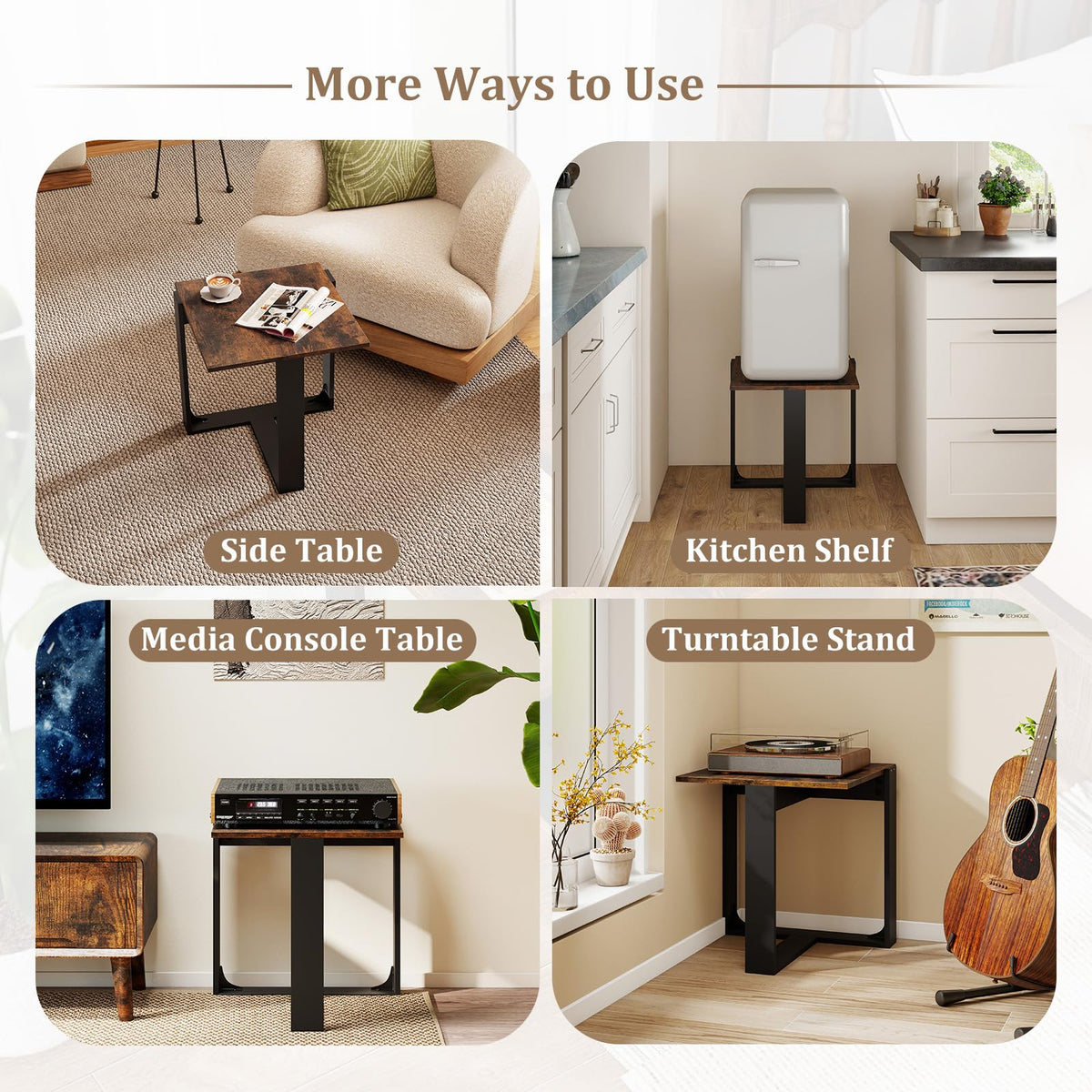 Set of 2 Square Wood Side Tables Y208470