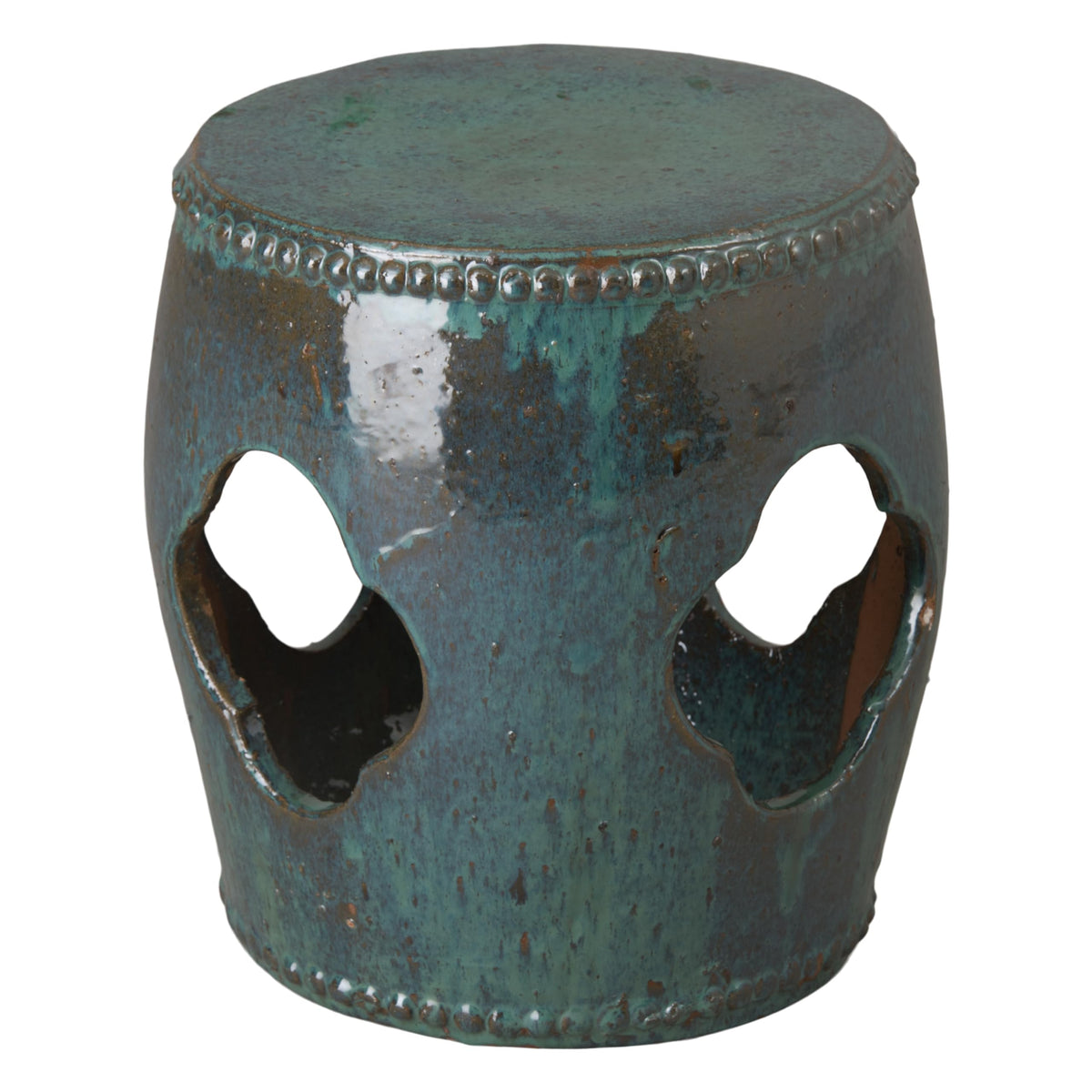 Teal Round Ceramic Garden Stool A224