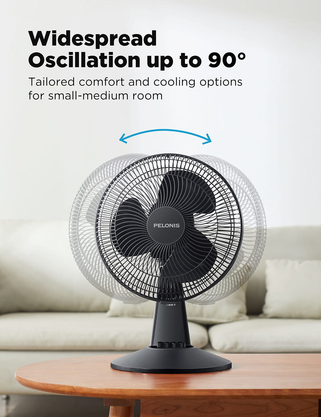 16'' Oscillating Pedestal Fan and 12-Inch Oscillating Table Fan C808616