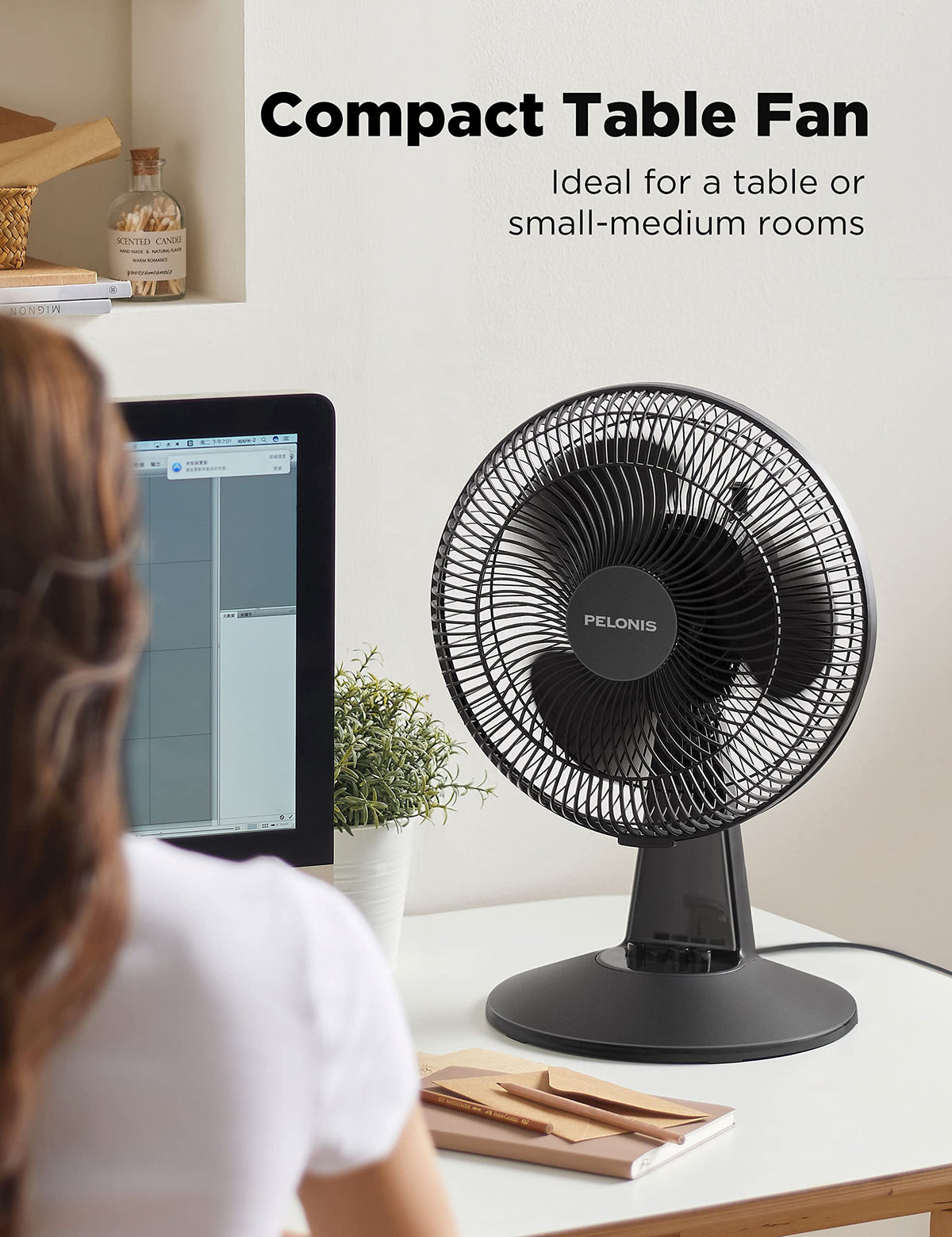 16'' Oscillating Pedestal Fan and 12-Inch Oscillating Table Fan C808616