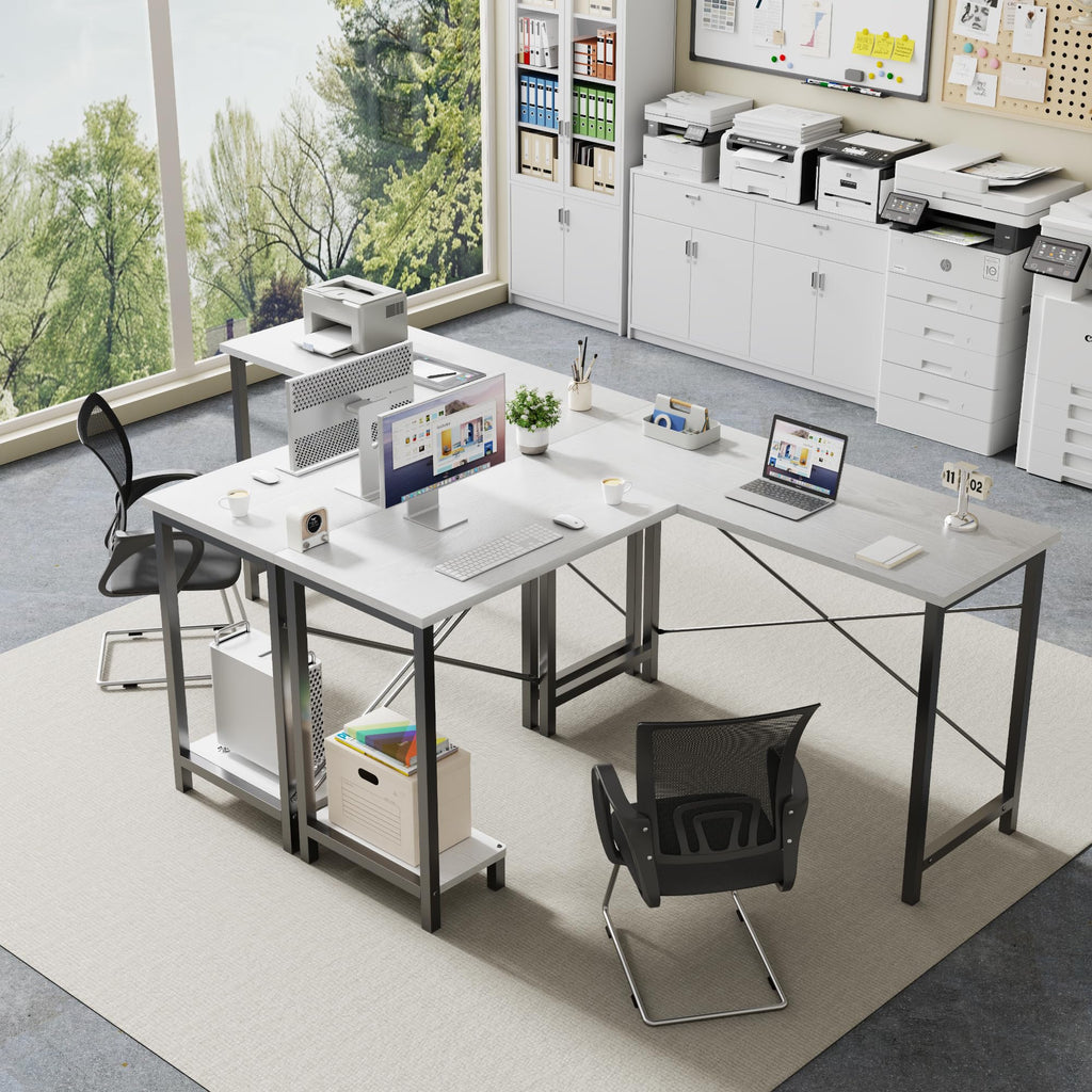 50-Inch Reversible L Shaped Desk with CPU Shelf A30763
