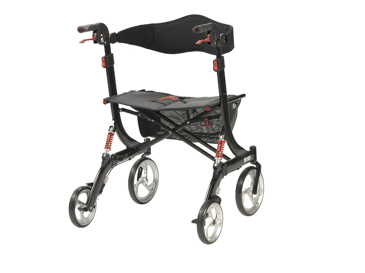 Heavy-Duty Foldable Rollator Walker with Seat, Black X562971