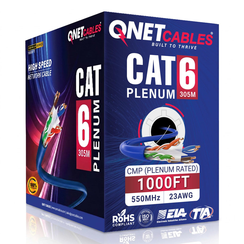 Blue Cat6 Plenum 1000ft 23AWG UTP Ethernet Cable C76959