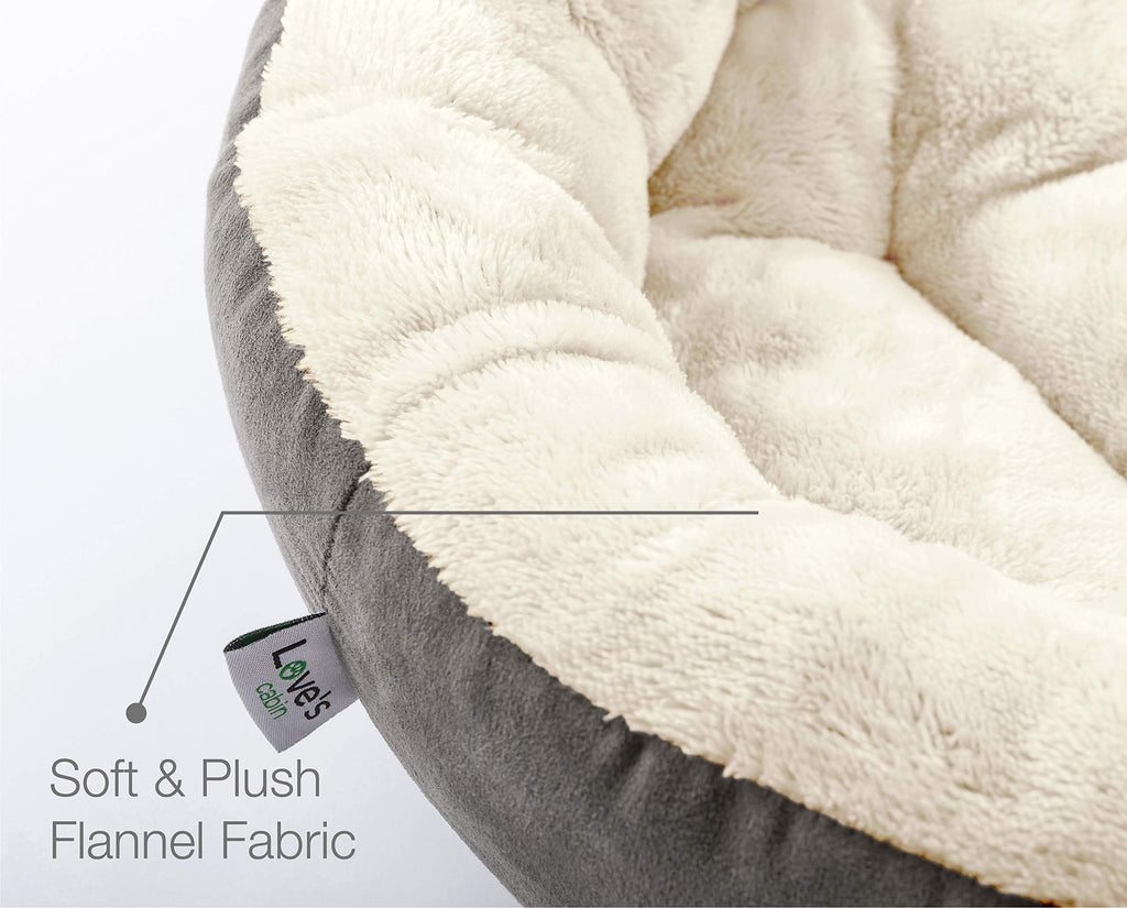Round Donut Cat and Dog Cushion Bed, 20in Washable Gray K750