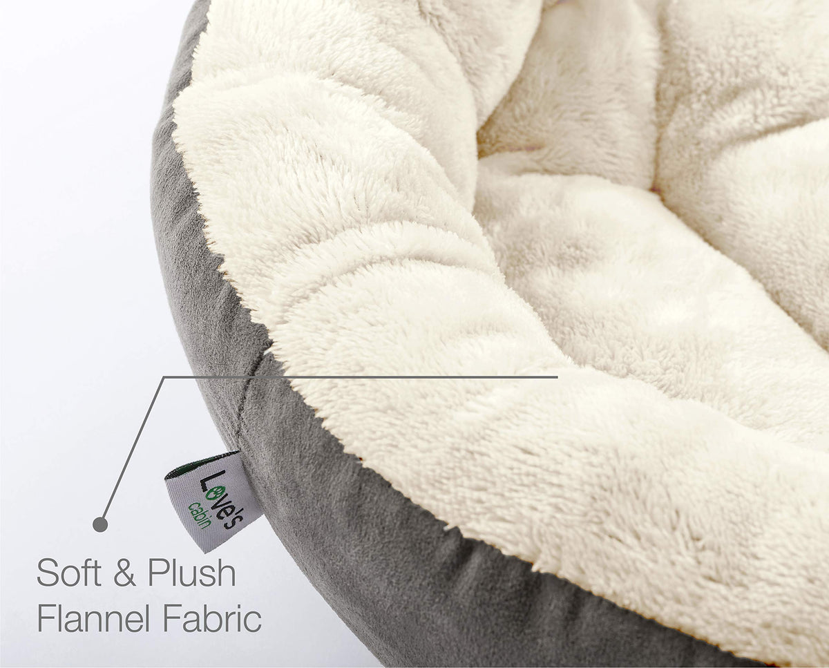 Round Donut Cat and Dog Cushion Bed, 20in Washable Gray K750