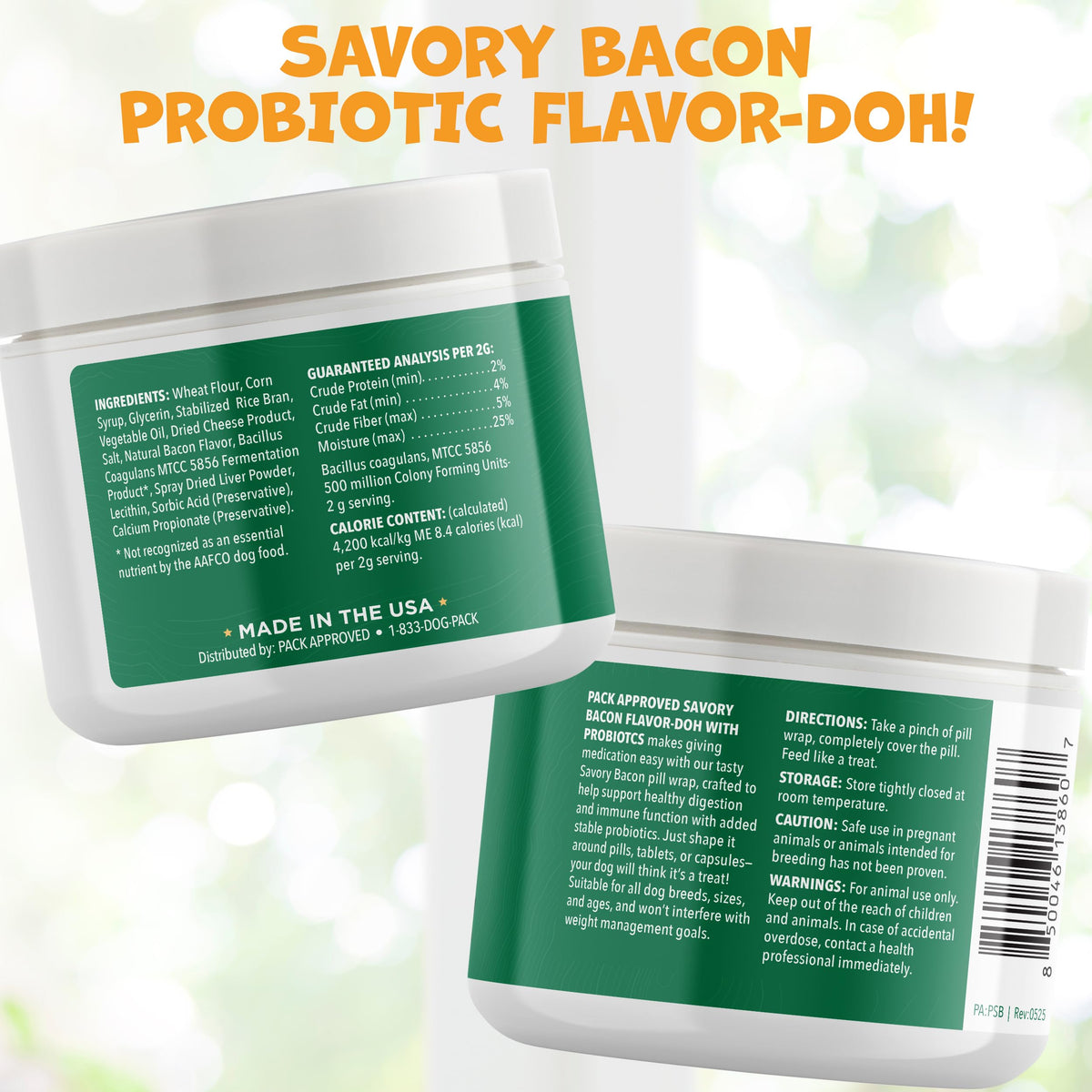 Probiotic Bacon Pill Wrap for Dogs 4.2oz M1935