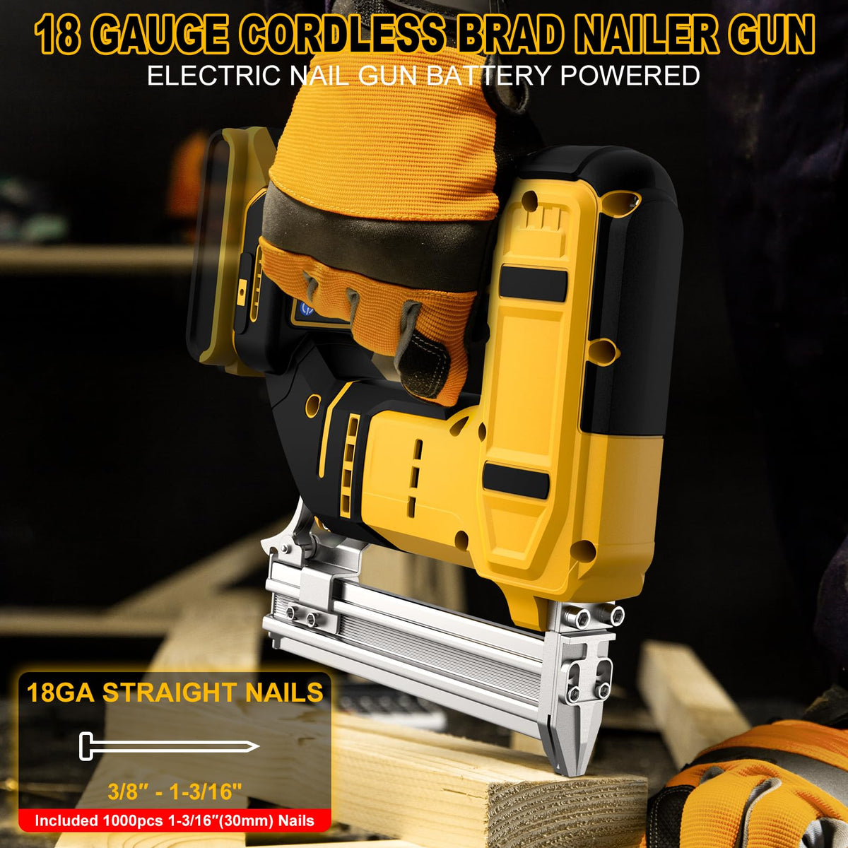18 Gauge Cordless Brad Nailer with 1000 Nails A921