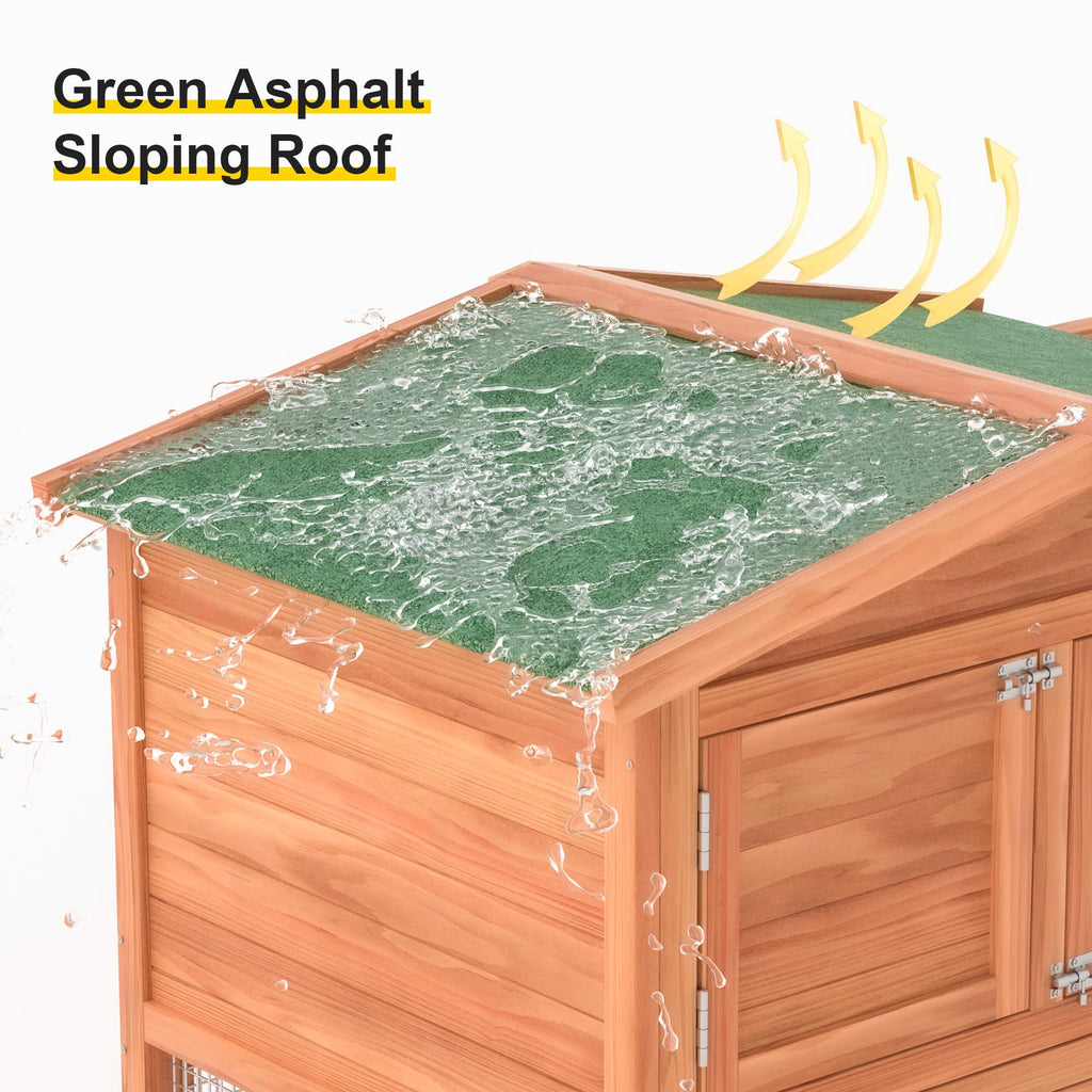 Wooden Chicken Coop 60” 2 Tier with Pull Out Tray & Ramp L82964