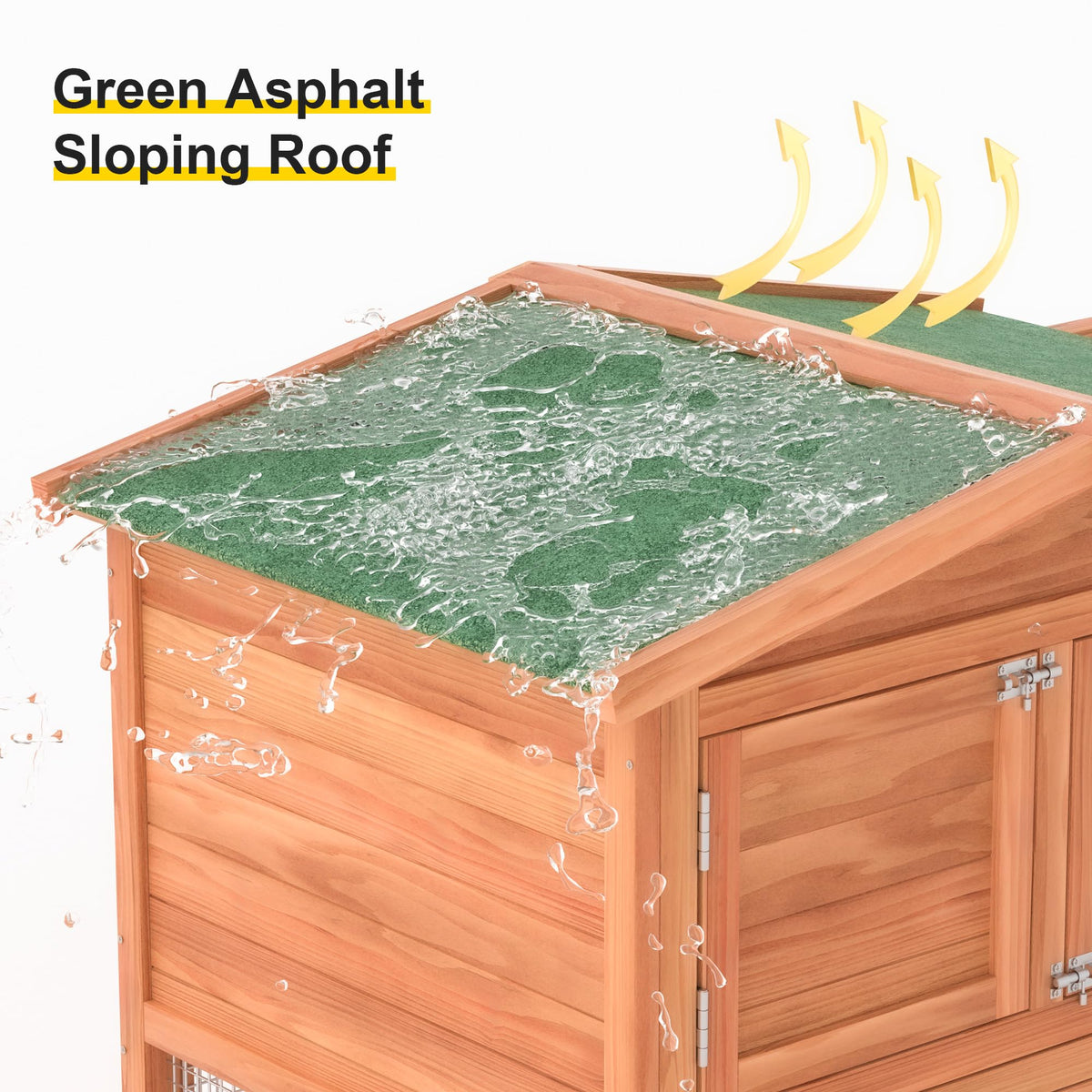 Wooden Chicken Coop 60” 2 Tier with Pull Out Tray & Ramp L82964