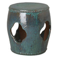Teal Round Ceramic Garden Stool A224