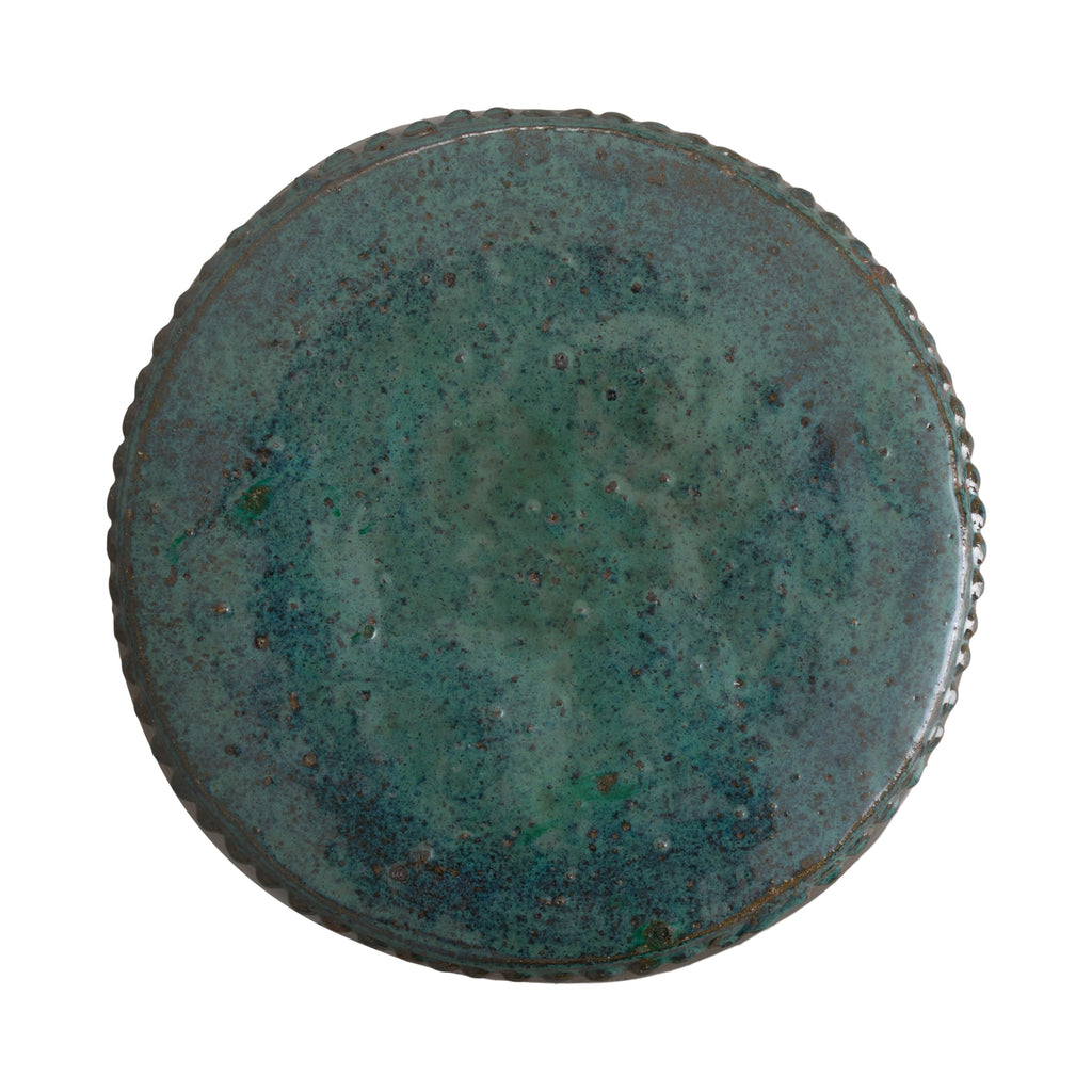 Teal Round Ceramic Garden Stool A224