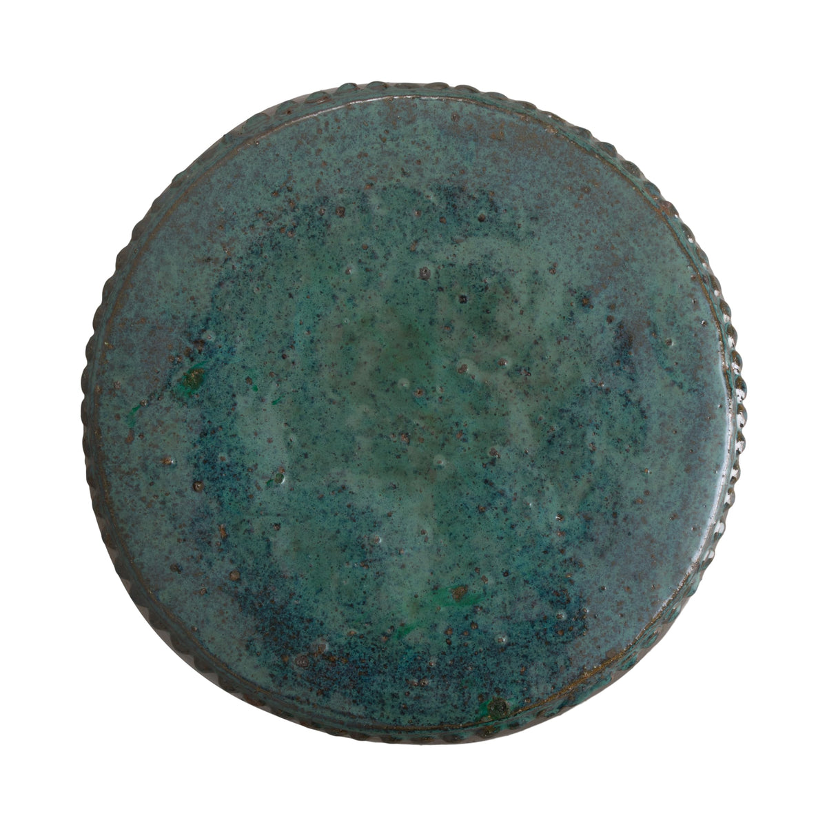 Teal Round Ceramic Garden Stool A224