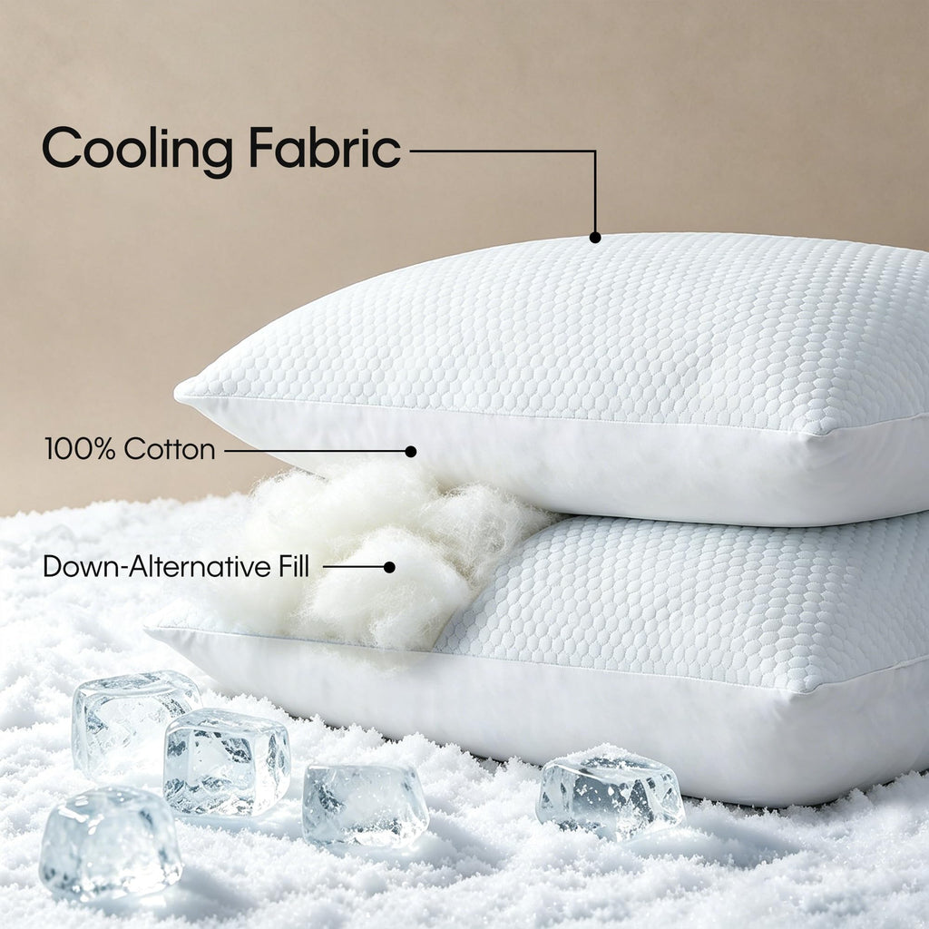 Cooling Reversible Down Alternative Bed Pillows A2156