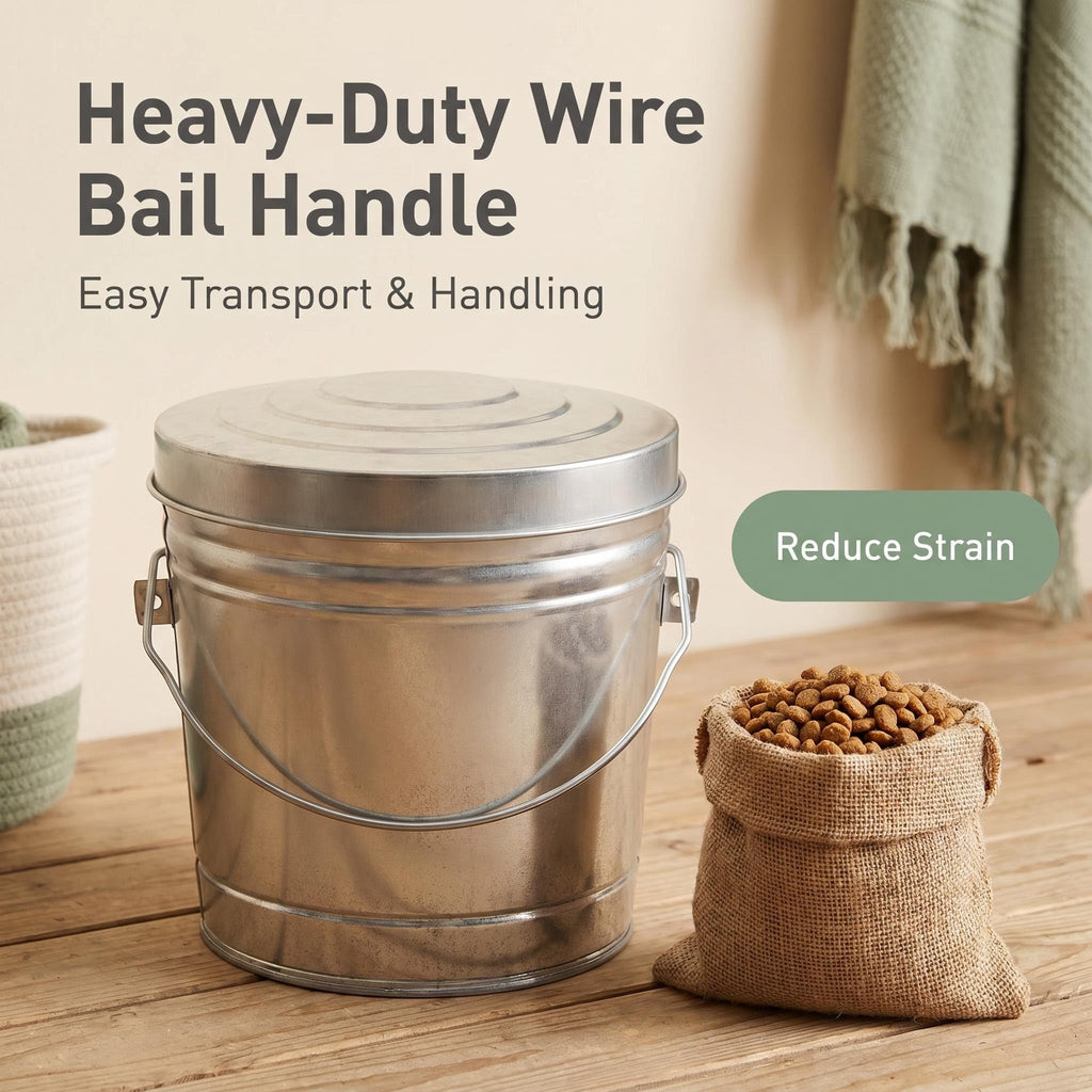 6 Gallon Galvanized Steel Storage Can with Locking Lid X159