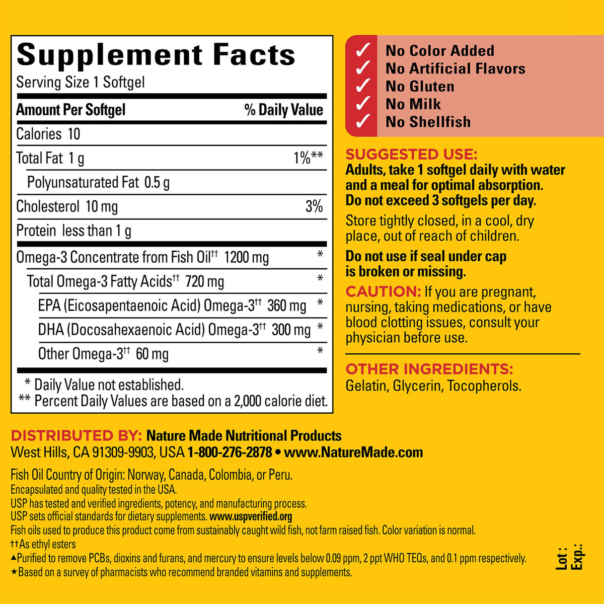 Fish Oil Omega 3 1200 mg Softgels C4935