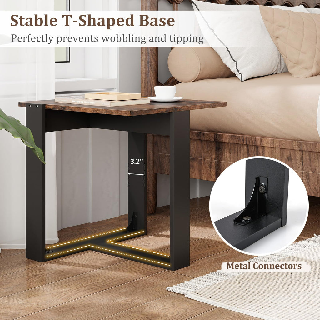 Set of 2 Square Wood Side Tables Y208470