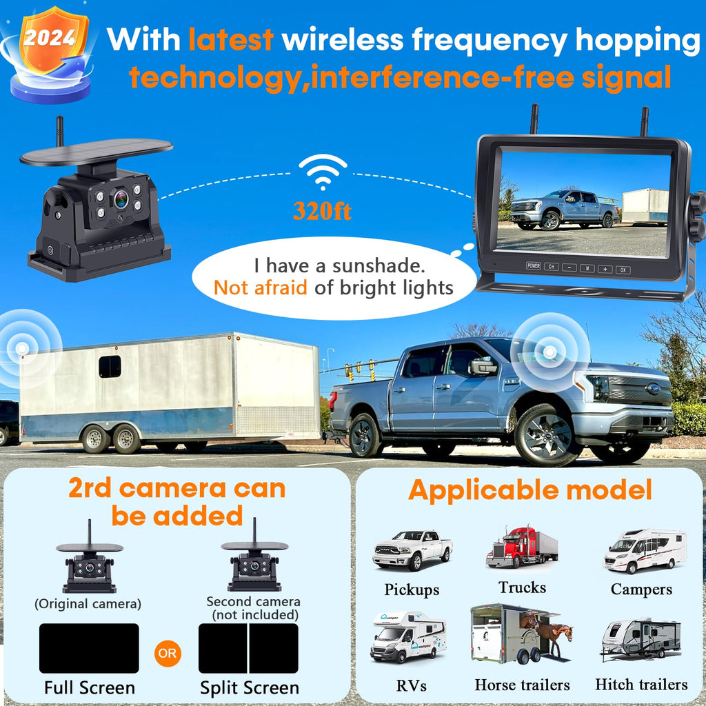 Wireless Backup Camera 7-Inch Magnetic HD 1080P T1263