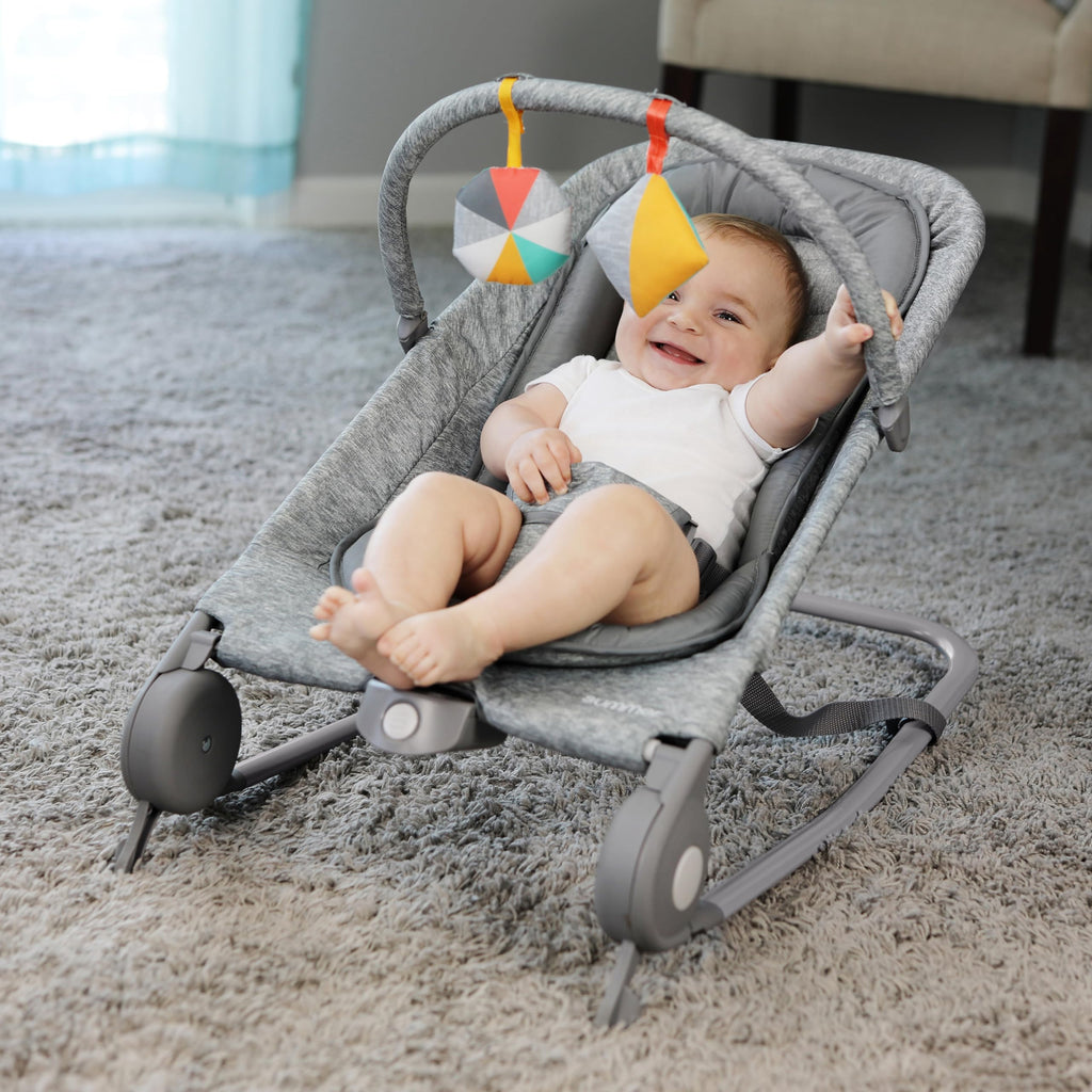 2-in-1 Light Gray Tweed Bouncer & Rocker Z523