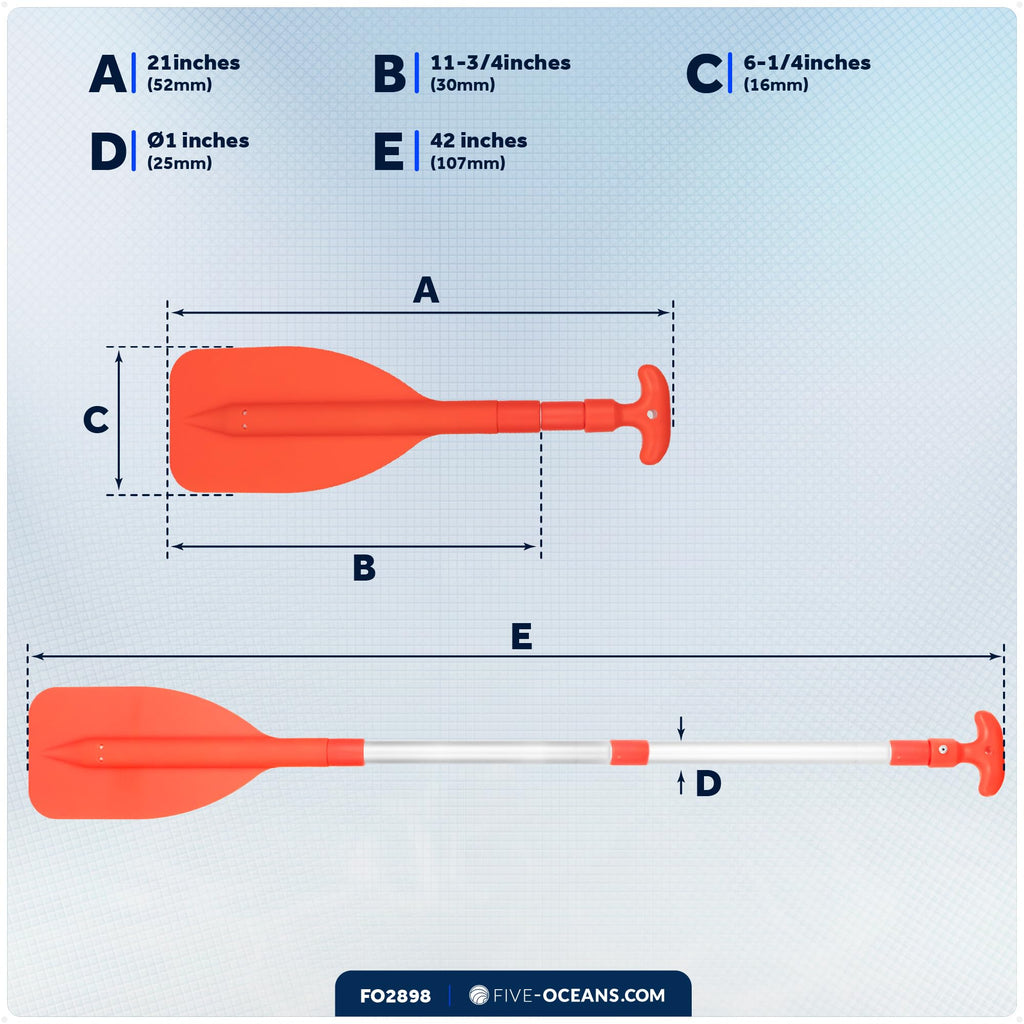 Telescoping Floating Orange Boat Paddle U557