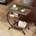 C-Shaped 3-Tier End Table with Curved Metal Frame B606251