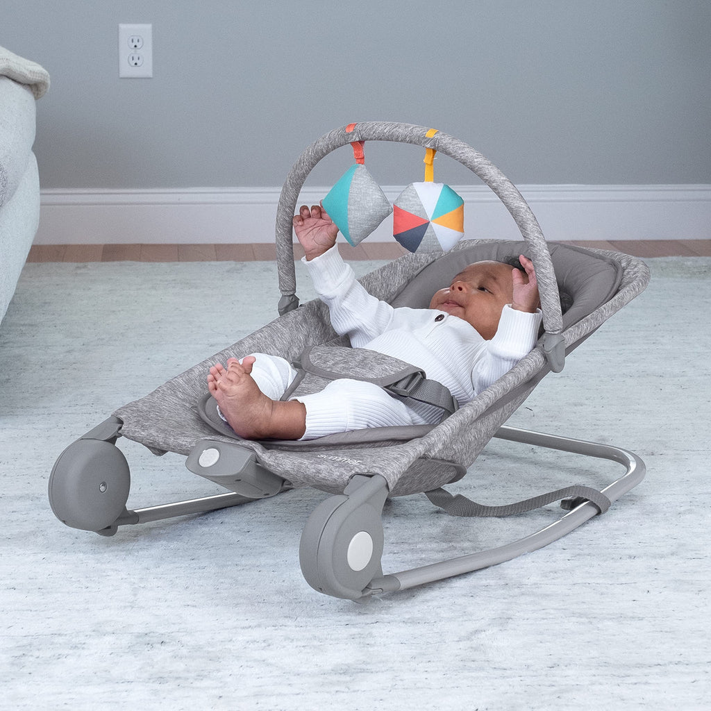 2-in-1 Light Gray Tweed Bouncer & Rocker Z523