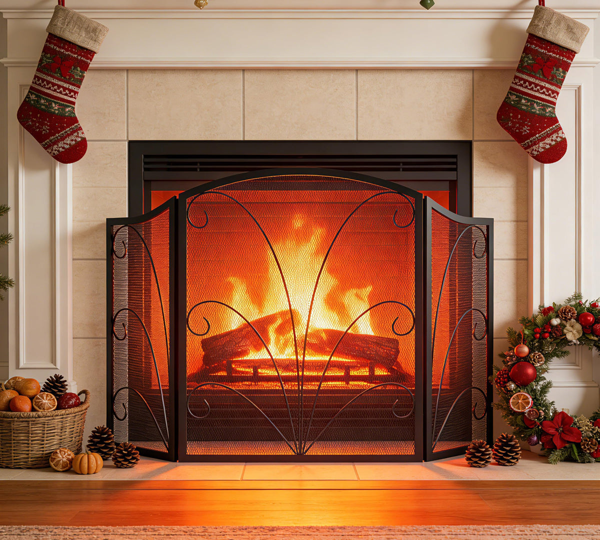 Arched Wrought Iron Fireplace Screen E62100