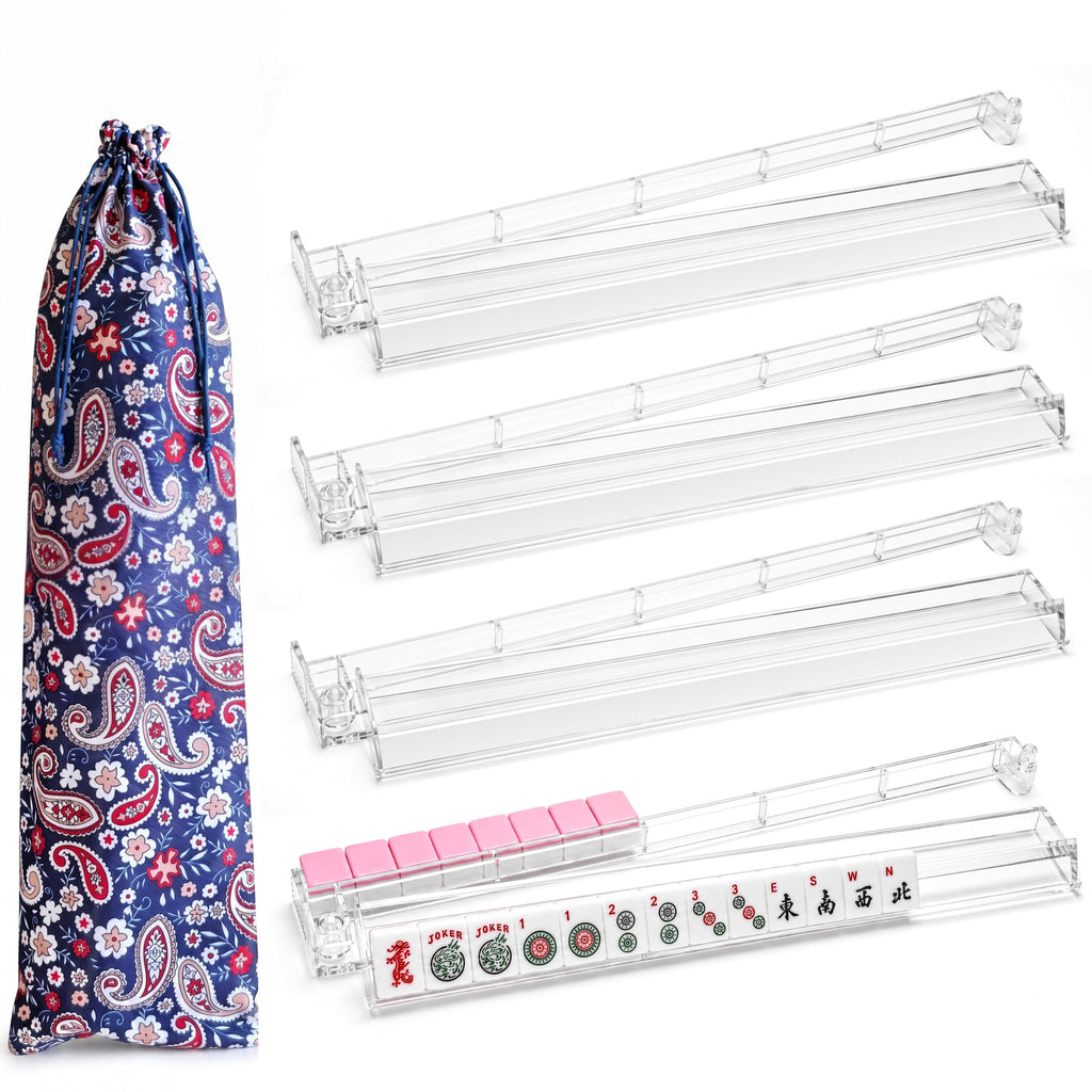 Clear Mahjong Racks with Pushers, 4-Pack X659