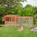 Wooden Chicken Coop 60” 2 Tier with Pull Out Tray & Ramp L82964