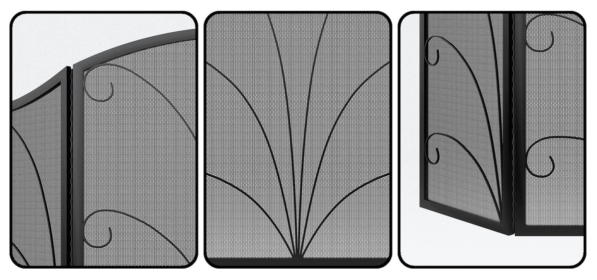 Arched Wrought Iron Fireplace Screen E62100