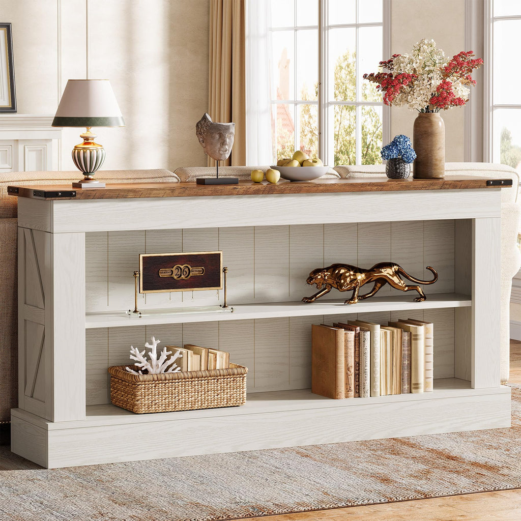 63" 3-Tier Console Table with Storage Shelves E3130