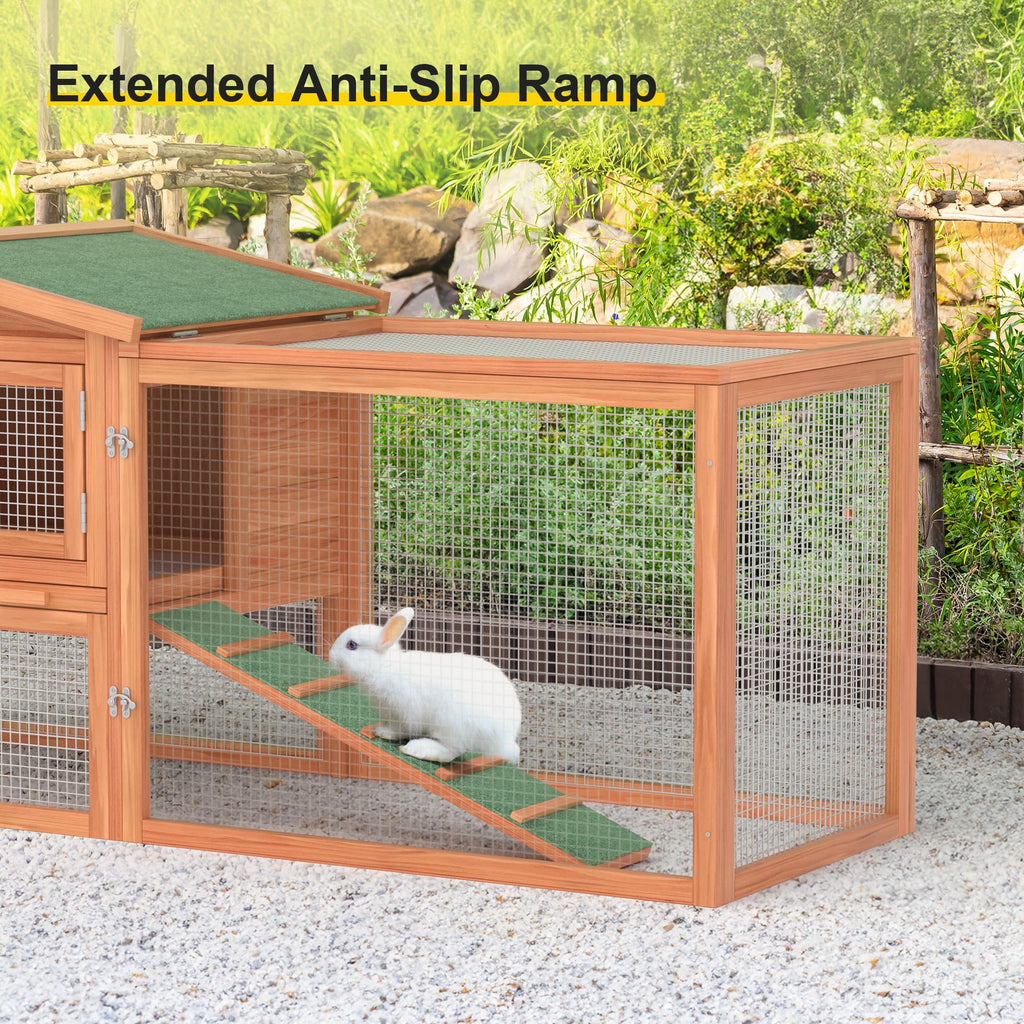 Wooden Chicken Coop 60” 2 Tier with Pull Out Tray & Ramp L82964
