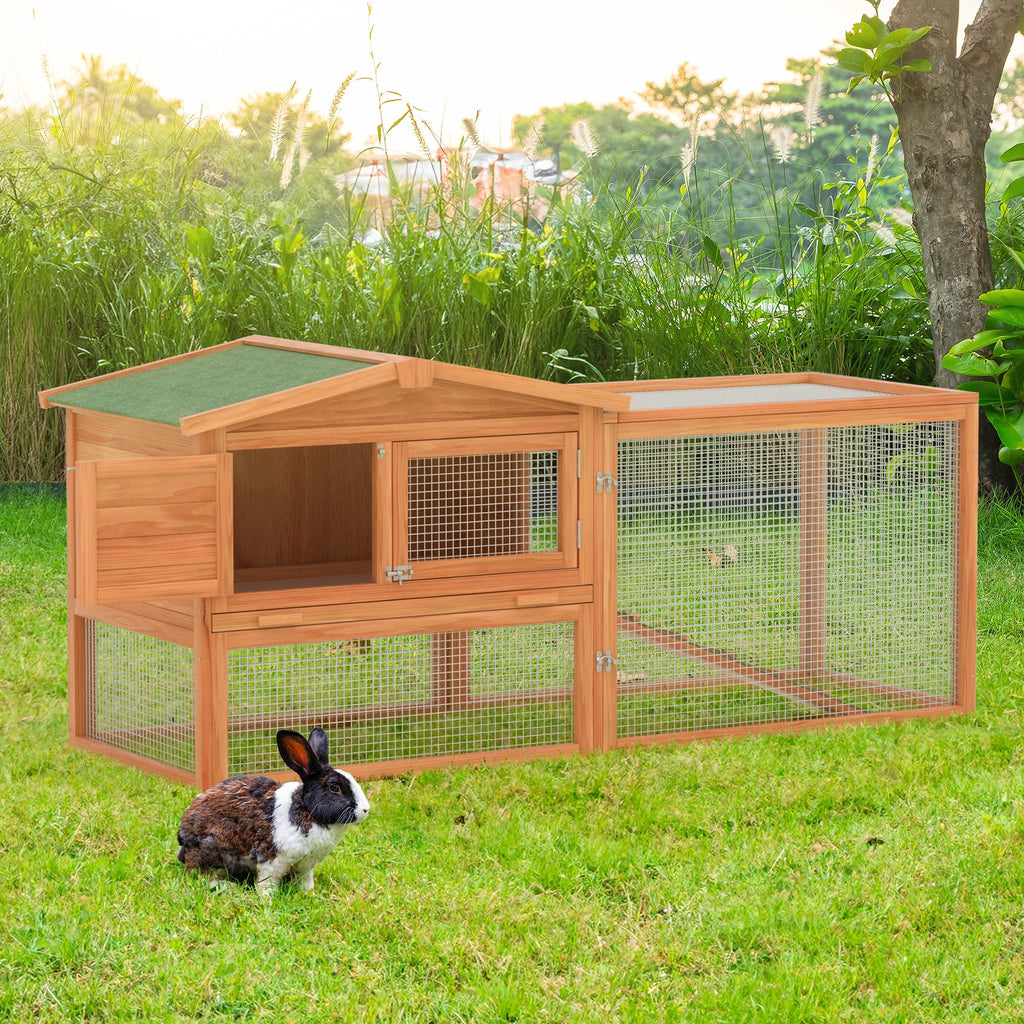 Wooden Chicken Coop 60” 2 Tier with Pull Out Tray & Ramp L82964