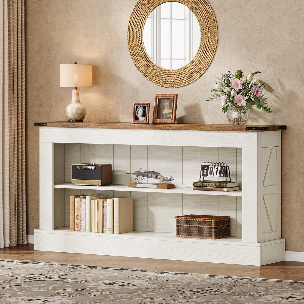 63" 3-Tier Console Table with Storage Shelves E3130