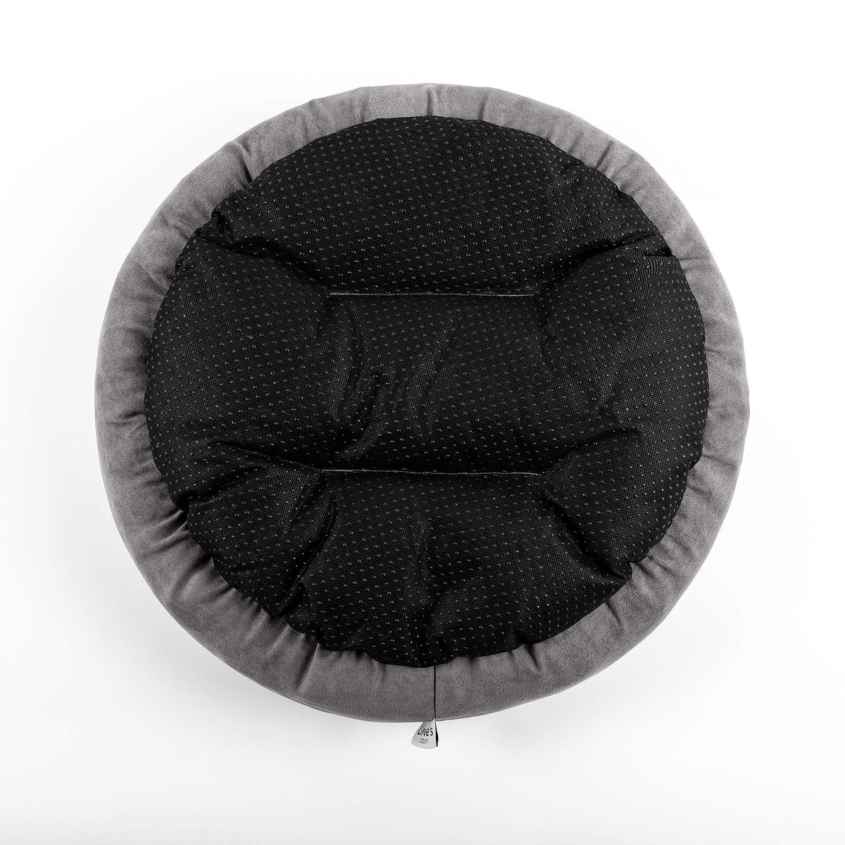 Round Donut Cat and Dog Cushion Bed, 20in Washable Gray K750